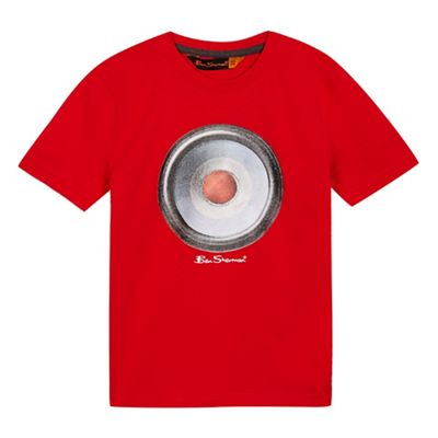 Ben Sherman Boys' red target speaker print t-shirt